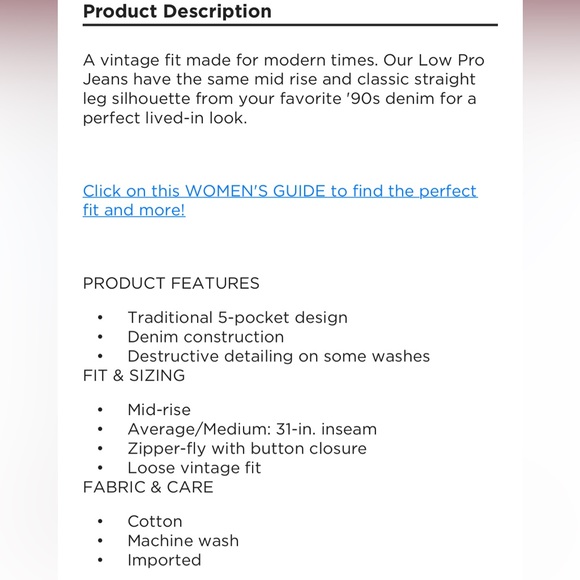 LEVI’S LOW PRO JEANS - Picture 7 of 7